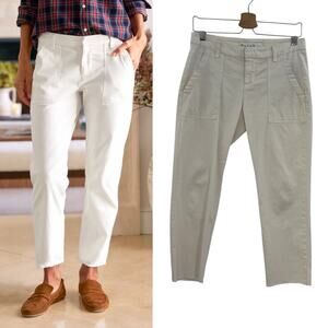 Frank & Eileen Blackrock Utility Pants Twill Cream White Ivory Size 2